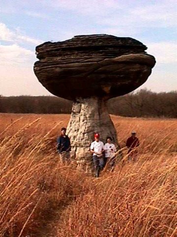 A huge mushroom rock in Kansas