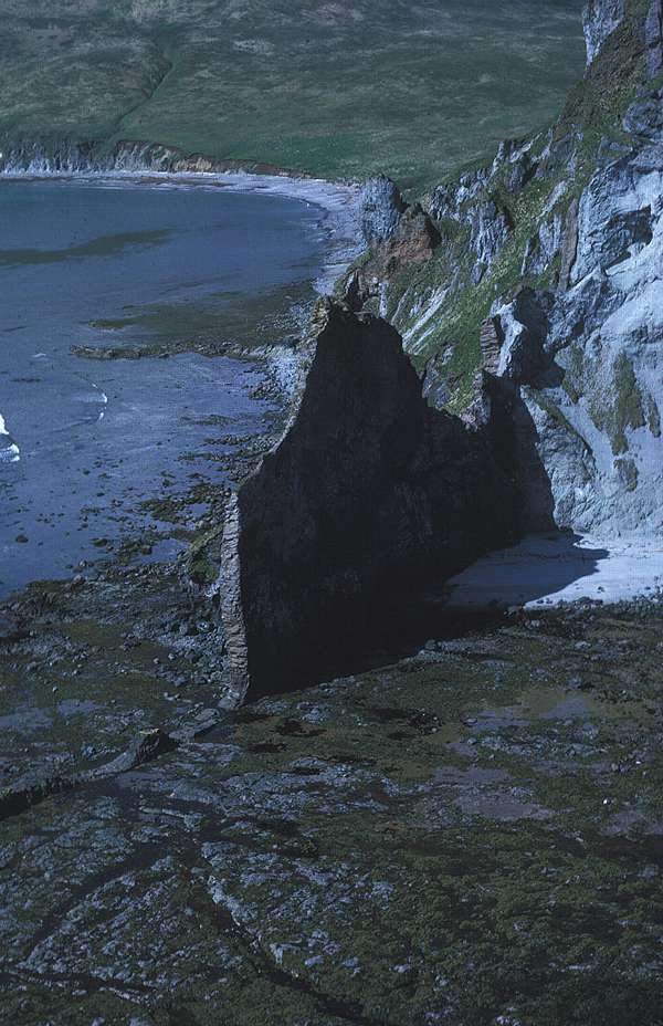 Freestanding dike, Unimak volcano, Aleutian Islands